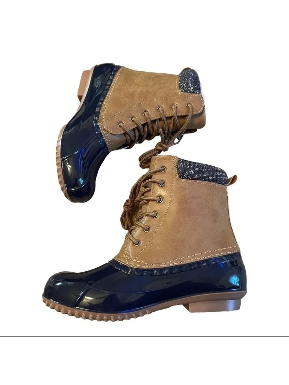 𝅺justfab Evi Cold Weather Boot tan and black